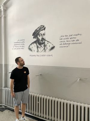 druk ścienny postaci historycznej