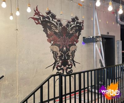 muralart, mural na ścianie drukowany drukiem ściennym,