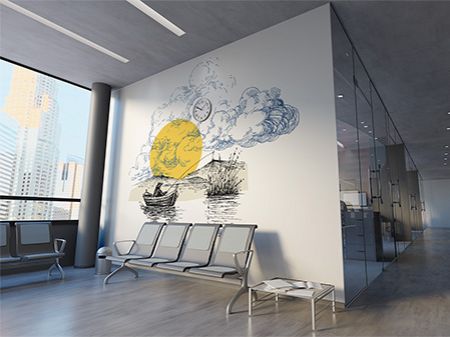 Mural w biurze, zamiast fototapety.
